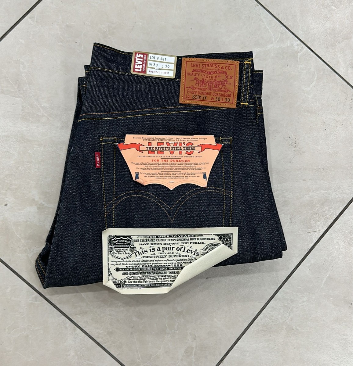 LVC Levi's Vintage Clothing 1944 38x30 S501XX Perfect