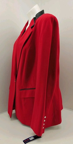 Nygard Suit Jacket. Red With Black Trim, 1 Button Suit Jacket. Size 1X - Picture 4 of 11