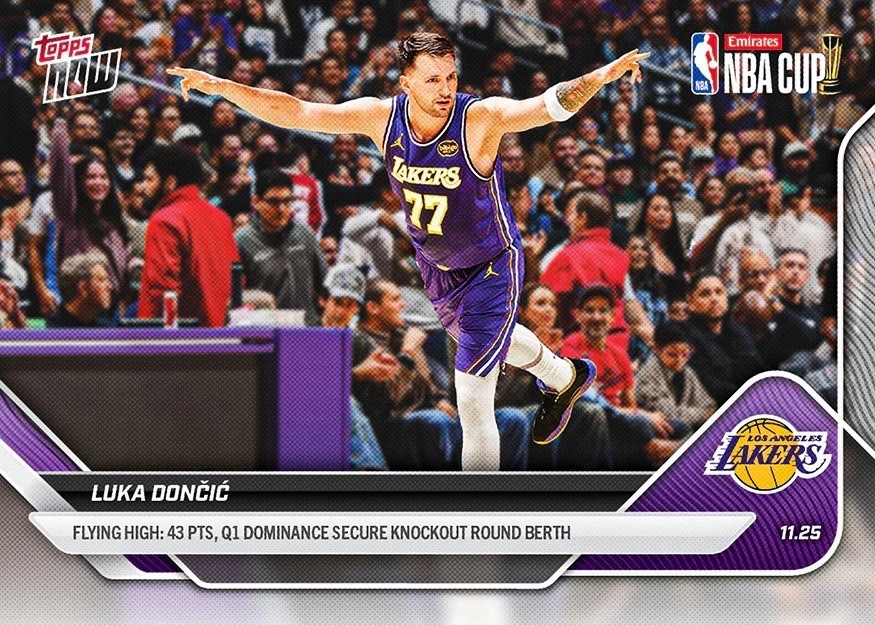 Luka Doncic 43 Points Lakers Cup 2025-26 NBA Topps NOW Card #63 - QTY