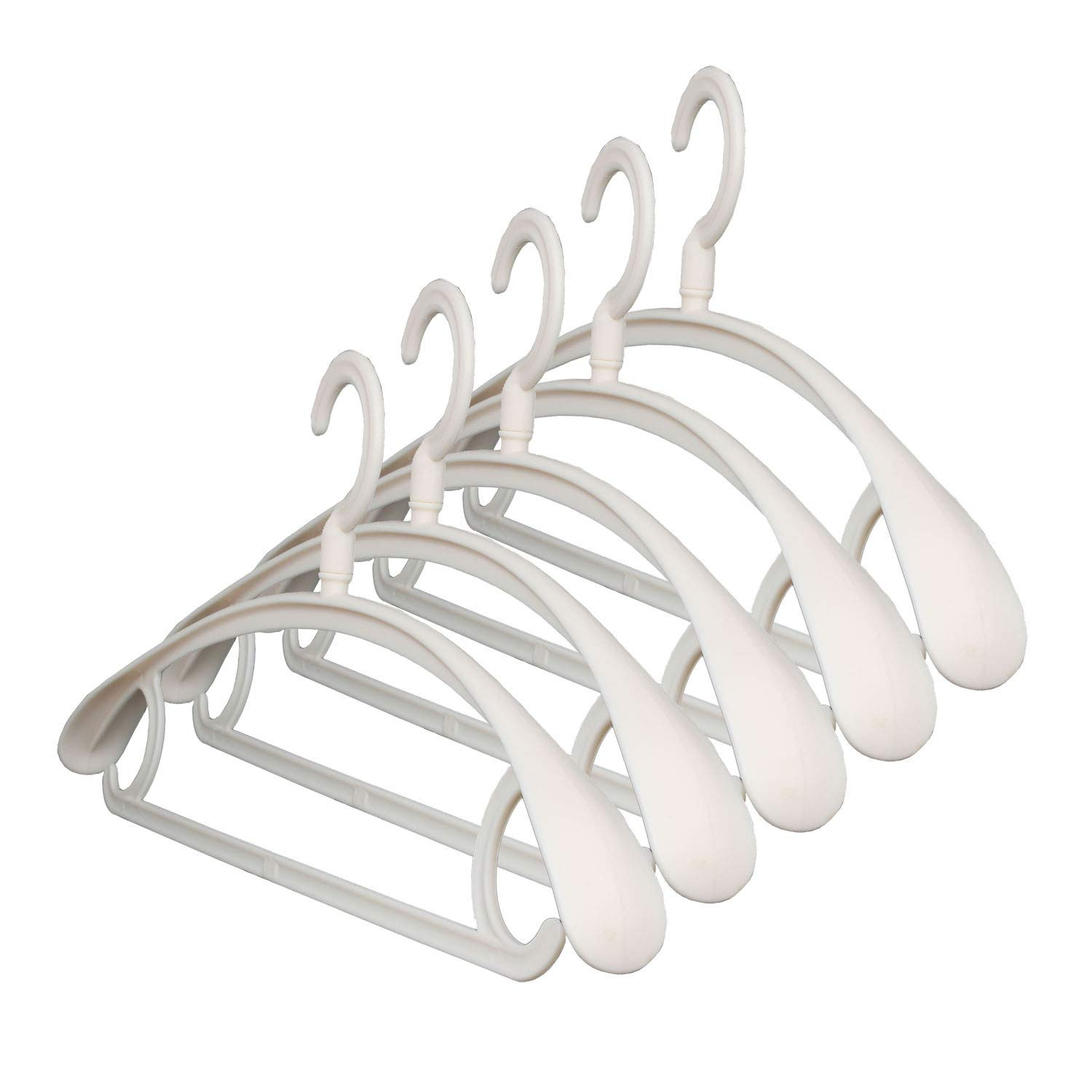 20 Pack Extra Thick Plastic Hangers - Wide Shoulder Coat Hangers for Heavy Garments