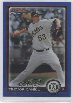 2010 Bowman Chrome Blue Refractor 59/150 Trevor Cahill #24 0c2