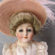 Antique Kestner Gibson Girl Germany Bisque Doll 10.5" Victorian Lady Doll READ