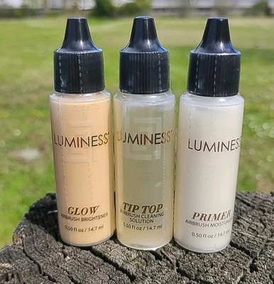 Lot Of 3 Brand New Luminess Primer Airbrush Brightener-Cleaning - Moisturizer