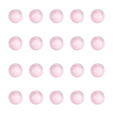 20 Pcs Quartz Pearl Balls, 6mm Round Glass Crystal Loose Beads, Pink