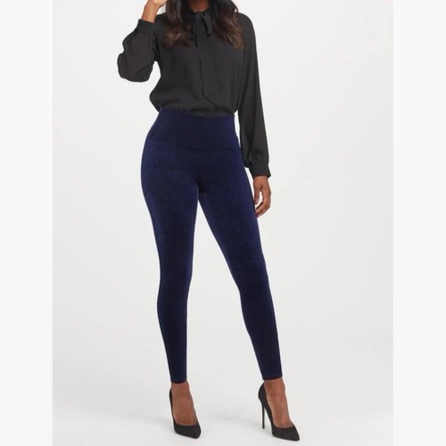 NWT New Women’s Spanx 28” Velvet Ready to Wow Leggings Blue Navy Lapis XS 00 0 - Picture 6 of 7