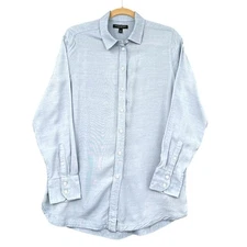 Banana Republic Parker Tunic Fit Blue Button Down Long Sleeve Shirt Women Medium