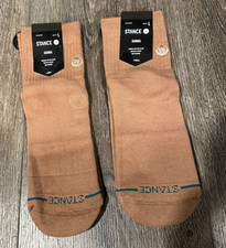 2 Pair Nwt Stance Icon Quarter Brown Socks Men L 9-13 Mid Cushion 2 Pair Nwt Stance Icon Quarter Brown Socks Men L 9-13 Mid Cushion