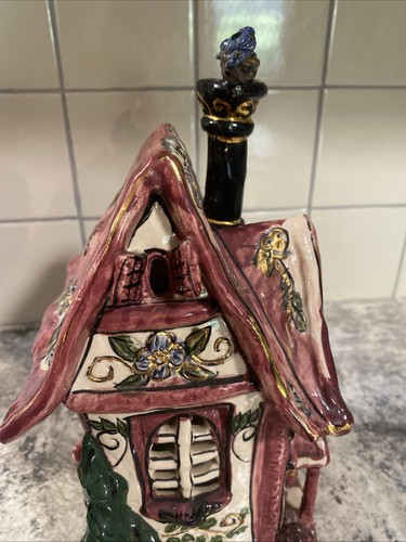 Blue Sky Clayworks, Heather Goldminc, Vintage 2000 “Cozy Corner” Tea Light House - Picture 13 of 15