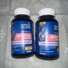 2 Lot! Mommy's BLISS Postnatal LACTATION SUPPORT Probiotic 60ct EXP 06/2026