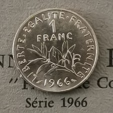 1 FRANC SEMEUSE 1966 FDC 7171 EX. ISSUE DU COFFRET / UNC FRANCE