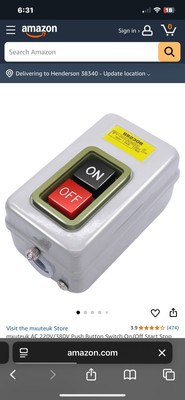 Mxuteuk AC 220V/380V Push Button Switch On/Off Start Stop Switch 3 Phase Self
