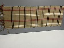 Sciarpa vintage Burberry 100% lana di agnello a quadri, marrone Nova check con frange