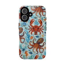 Underwater Sea Creatures Tough Case Crab Octopus Phone Cover