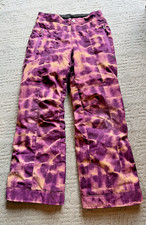 Obermeyer Brooke Insulated Snow Pants Girls Large 14-16 Purple Tie Die See Desc