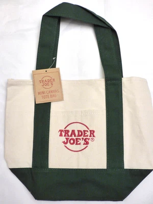 Trader Joe's - Mini Canvas Tote Bag - Green - Holiday 2025 - Limited Edition
