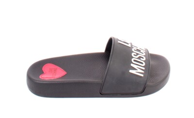 Love Moschino 28052 Black / White Rubber Slides Platform