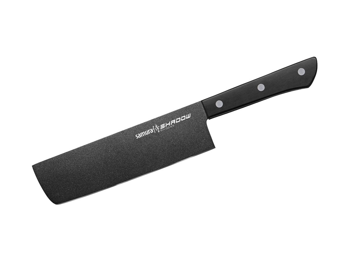 Coltello Nakiri Samura Shadow 17cm - Acciaio AUS-8 Antiaderente Nero