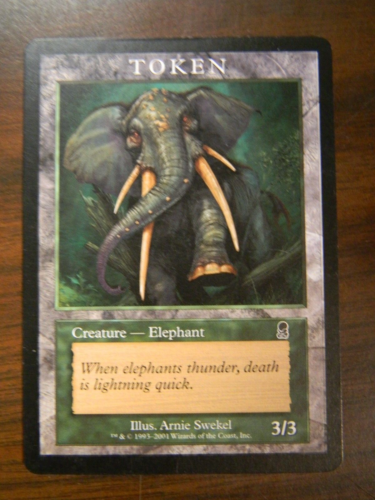 MTG Player Rewards Elephant Token Card (2001) Excellent - NM Condition - Picture 1 of 2