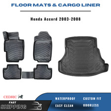 Car Floor Mats Trunk Cargo Liner For Honda Accord 2003-2008 3d Tpe Full Set