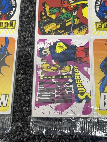 Vintage Sealed 44 Superboy Superman Batman Robin Stickers 1995 Walmart Kids Meal - Picture 11 of 16