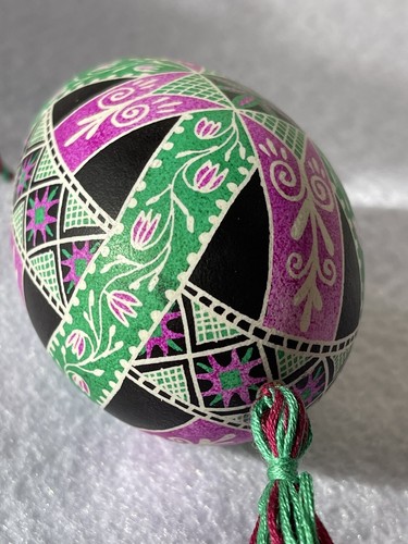 Ukrainisches Pysanka Ei Osterdekor Ornament Dekoration echte Gans Volk Ukraine - Bild 8 von 14
