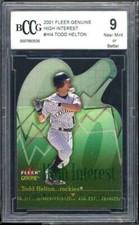 Todd Helton Card 2001 Fleer Genuine High Interest #hi4 BGS BCCG 9 Near Mint+
