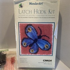 WonderArt Latch Hook Kit - Butterfly 12" x 12" Caron J 