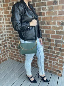 coach refined calf leather signature chain crossbody