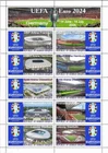 Stamp sheet EURO 2024 Stadiums Germany Serbija unpostal stamps