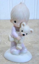 Precious Moments Jesus Loves Me Boy With Teddy Bear No Box