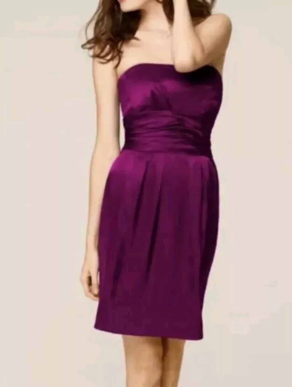 Davids Bridal Bridesmaid Dress 83707 Sangria Sz 6 Formal Cocktail Party Wedding