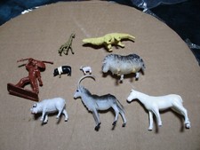 Nine Piece Lot of Plastic Animal Figures Various Brands and Sizes Pictured