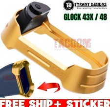 Tyrant Designs Billet 6061 Aluminum GOLD Magwell for GLOK 43X  48 Works w/ S15