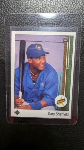 1989 UPPER DECK #13 GARY SHEFFIELD ROOKIE CARD BREWERS HOF ERROR SS UPSIDE DOWN