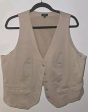 EXPRESS XL Womens Vest Beige Tan Suiting Butt...