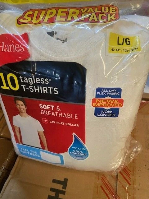Hanes Super Value Pack 10 Tagless T shirts White Large (8916) BUY MORE & SAVE!!!
Opens in a new wind