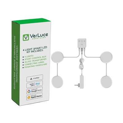 4 Puck Kit - Smart Under Cabinet Lighting - 2700K-6500K - 95 CRI - LED - WWA ...