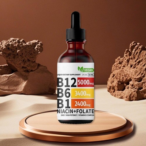 Vitamin B12 and B6 Liquid Drops, B12 Sublingual B Complex - B12 5000mcg 60ml - Picture 6 of 13
