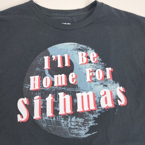 Star Wars "I'll Be Home For Sithmas" Black Short Sleeve T-Shirt Men's Size M - Picture 4 of 5