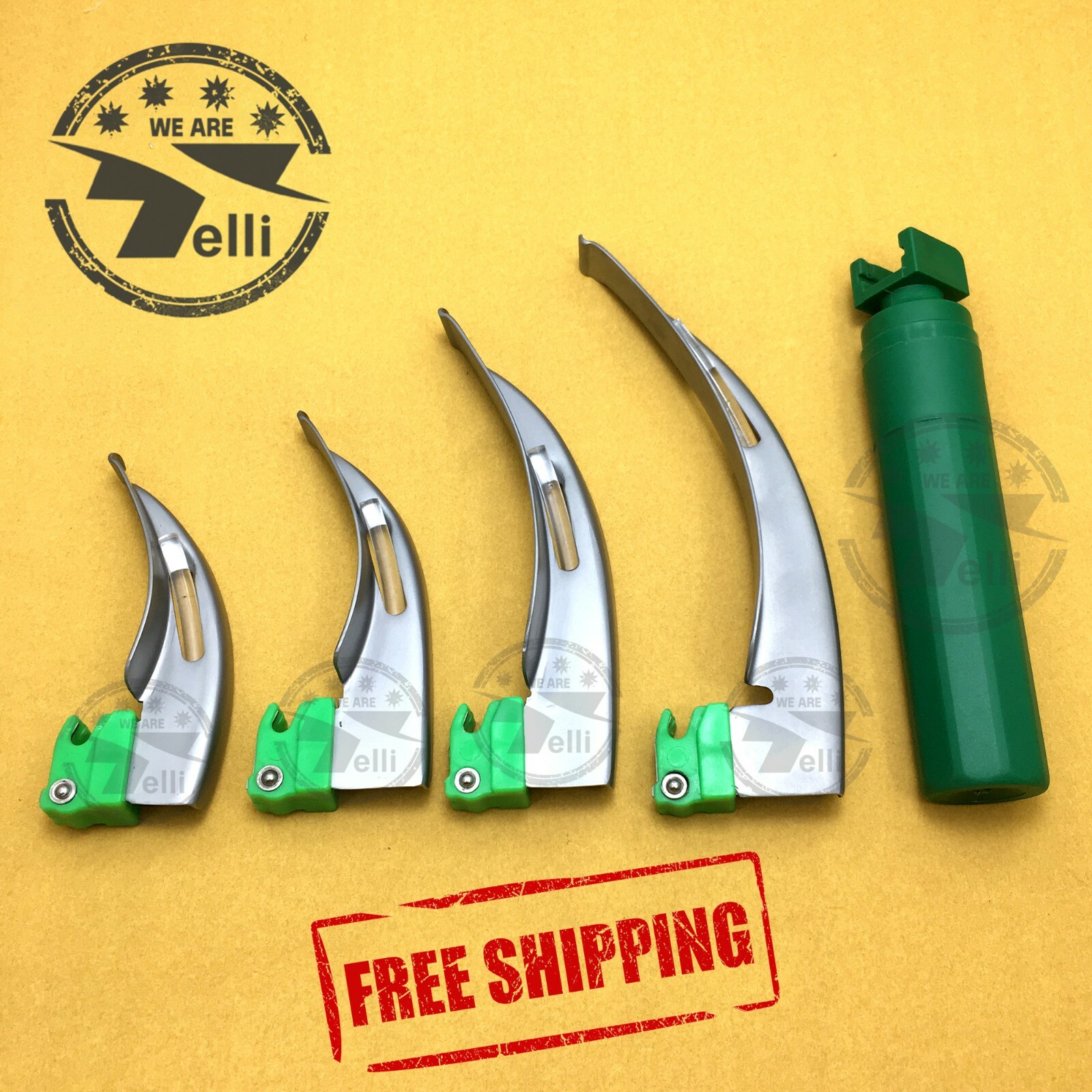 Baby FiberOptic Laryngoscope Set Of 4 Intubation Blades 1,2,3,4