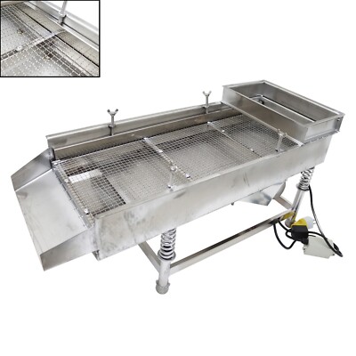 Stainless Steel Linear Vibrating Screen One Layer 9mm Square Hole 11.8×29.5'' 80W