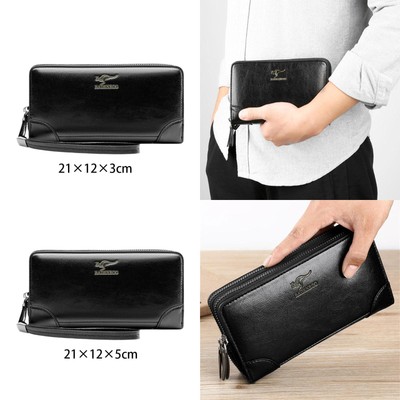 Herren Clutch Tasche Karte Organizer lange Geldbörse Trendy Freizeit PU Leder Geldbörse