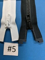 YKK Separating Molded Zipper #5, #8, or #10, Black or White
