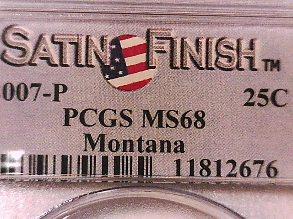Montana 2007 P Washington State Quarter PCGS MS 68 Satin Finish 11812676 - Image 3 of 3