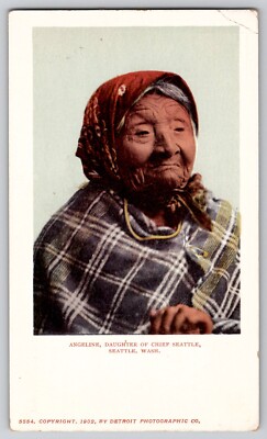Native American Indian Princess Angeline Daughter of Chief Seattle Postcard 1902