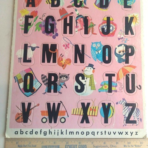Vintage 1974 Frame-Tray Puzzle Alphabet 75907-1 by The Rainbow Works. - Picture 7 of 8