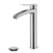 Brushed Nickel Tall Bathroom Vessel Sink Faucet Single Hole Single Handle Wat...