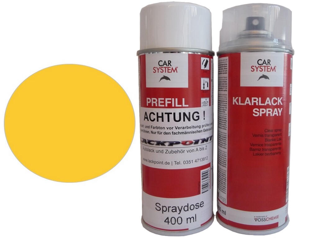 LudwigLacke 2 Spraydosen Autolack RAL 1018 Zinkgelb, 400 Ml – Hochglänzend, Wetterfest Für Innen & Außen