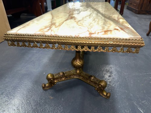 A Luxurious | Vintage | Neoclassical | ITALIAN Borghini Marble and Brass | TABLE - Picture 20 of 24