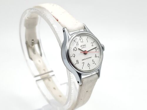 Vintage 1995 Acqua By Timex Quartz Watch Womens New Battery Silver Tone 20mm - Picture 2 of 15
